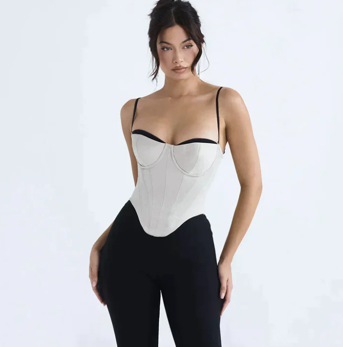 Manon – Corset Bicolore à Bretelles