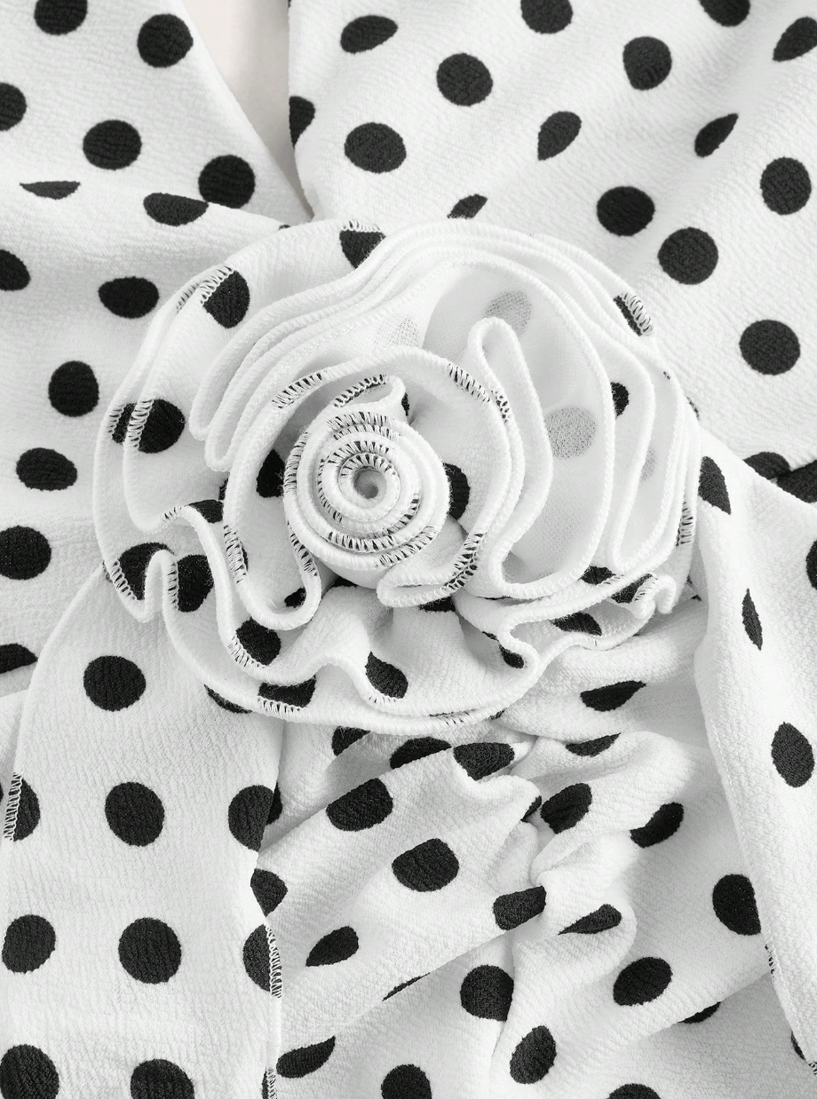Marylin – Robe Blanche à Pois