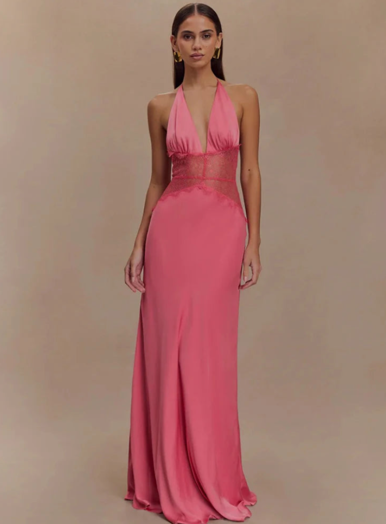 Andrea – Robe Longue à Détail Dentelle