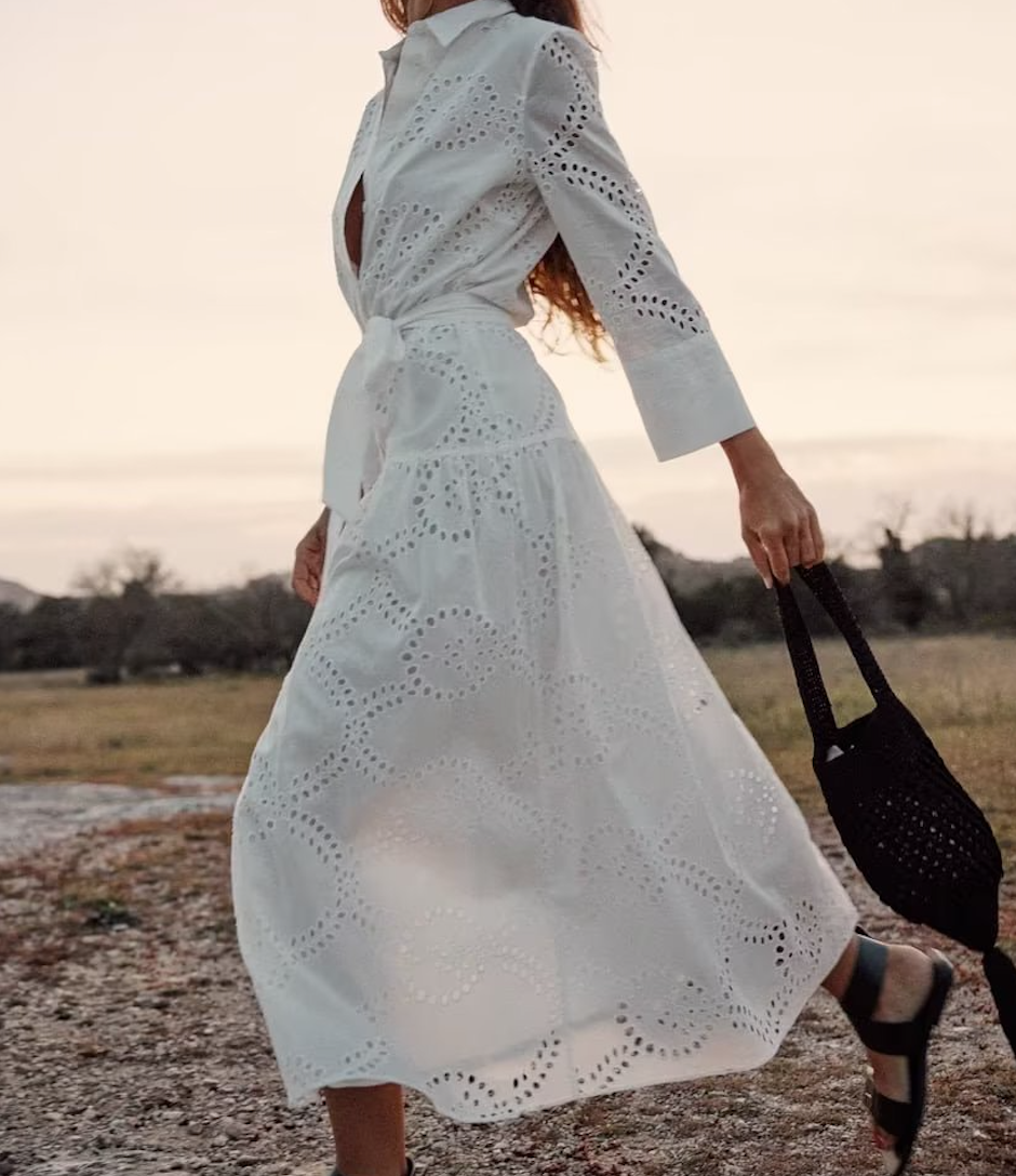 Caroline – Robe Longue Brodée