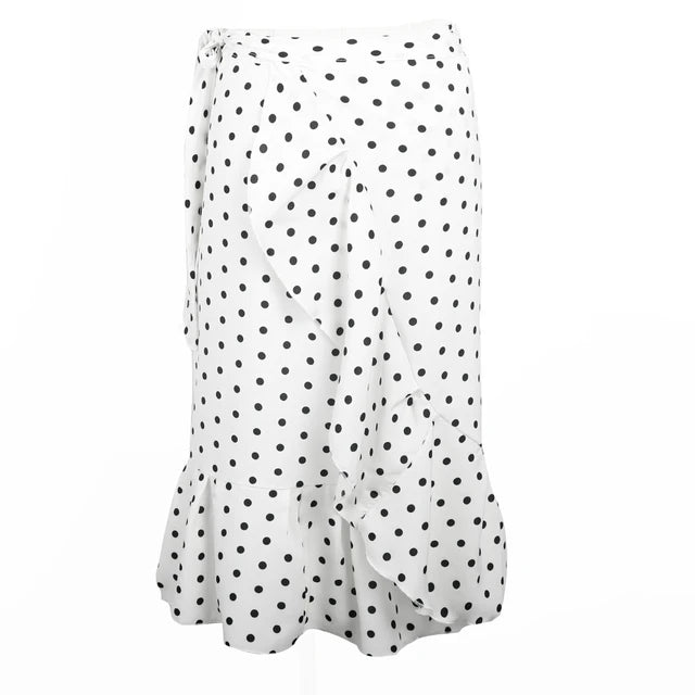 Gaëlle – Jupe Portefeuille à Pois