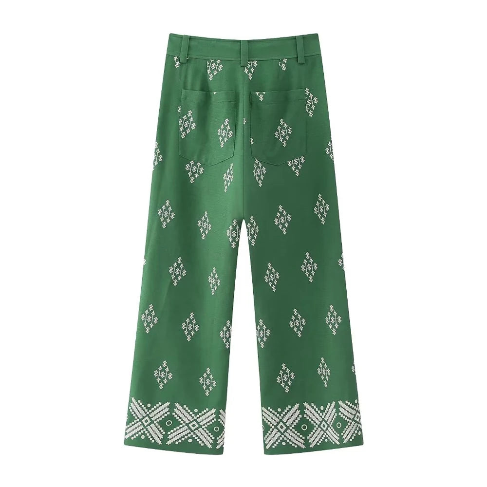 Iris – Pantalon Brodé Bohème
