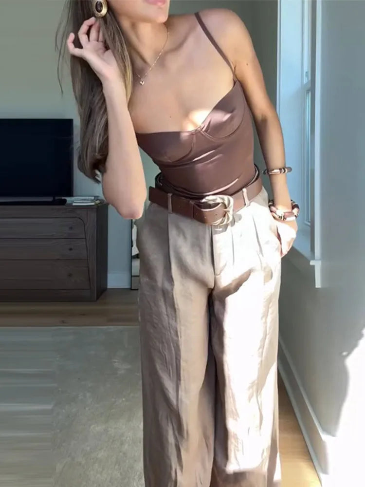 Sacha – Pantalon Fluide Satiné