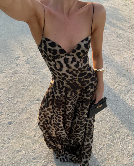 Savana – Robe longue imprimé léopard