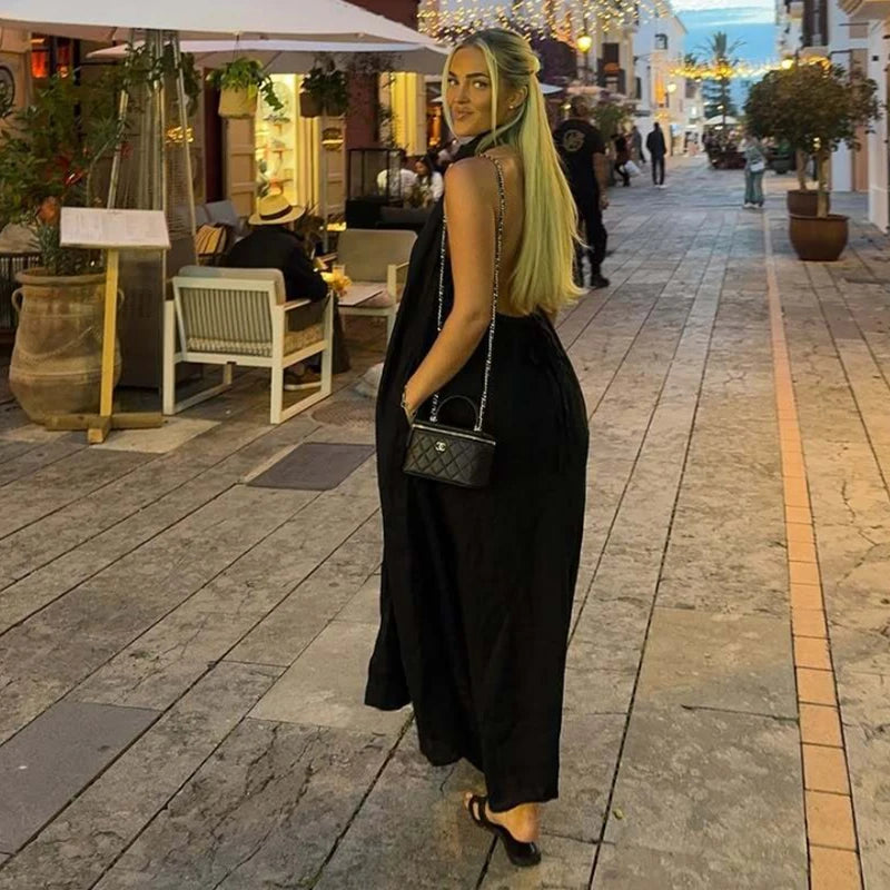 Inès – Robe chemise noire