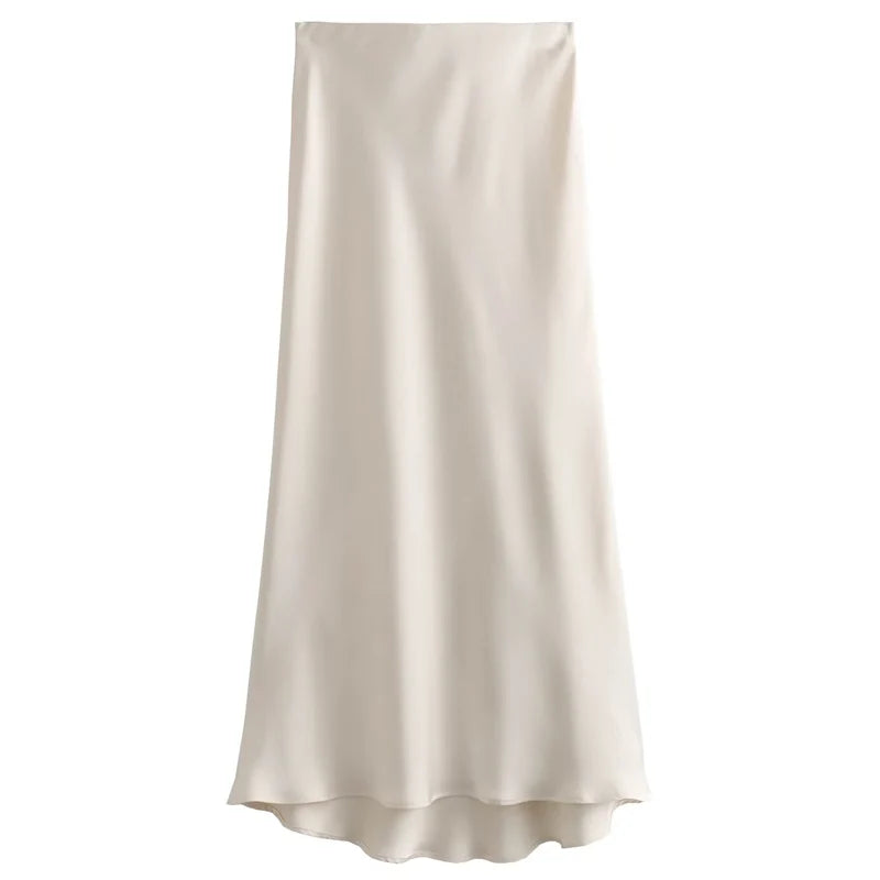 Alma – Jupe Midi Satinée
