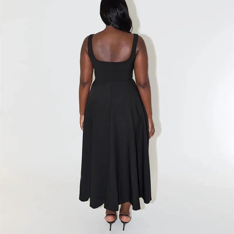Adrienne – Robe midi structurée minimaliste