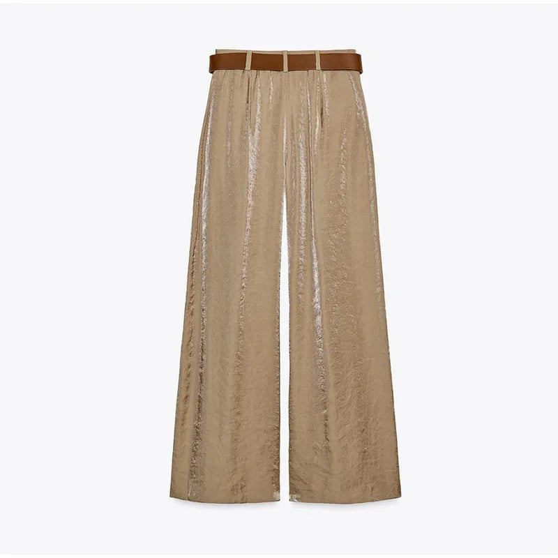 Sacha – Pantalon Fluide Satiné