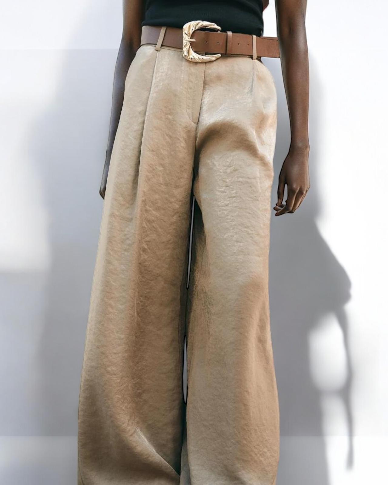 Sacha – Pantalon Fluide Satiné