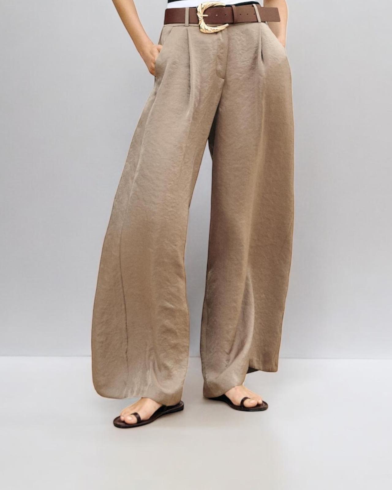 Sacha – Pantalon Fluide Satiné