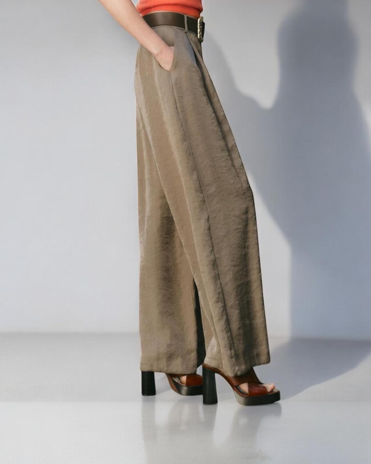 Sacha – Pantalon Fluide Satiné