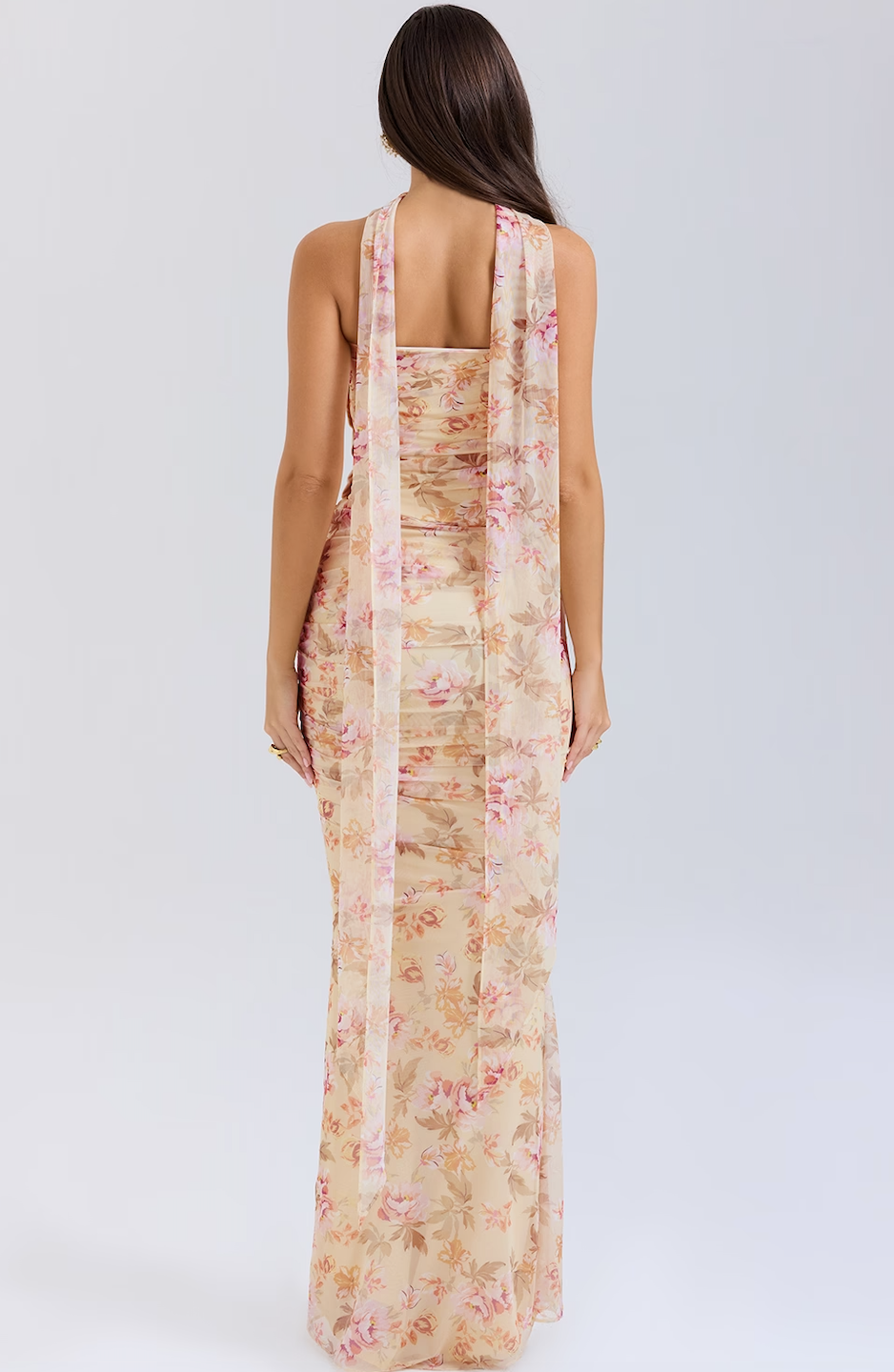 Aurélia – Robe Longue Fleurie Drapée