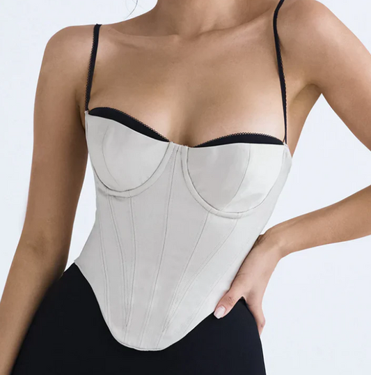 Manon – Corset Bicolore à Bretelles