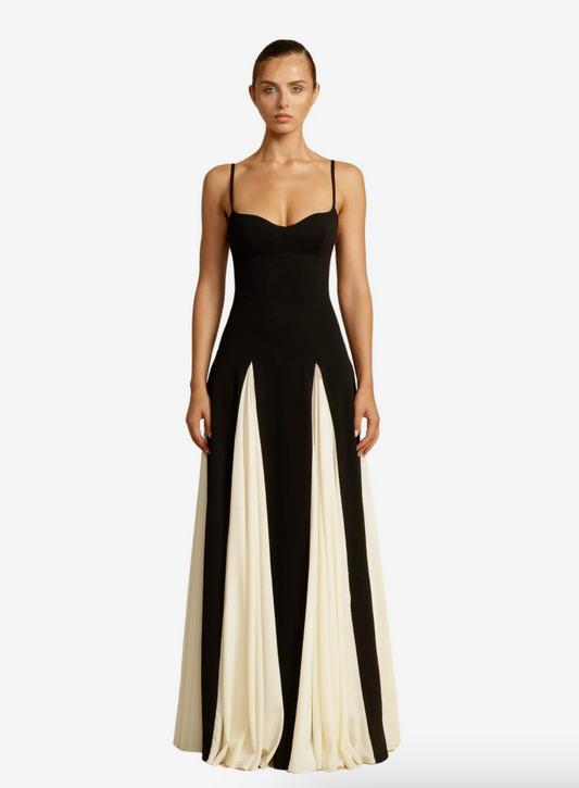 Véra – Robe Longue Bicolore Fluide