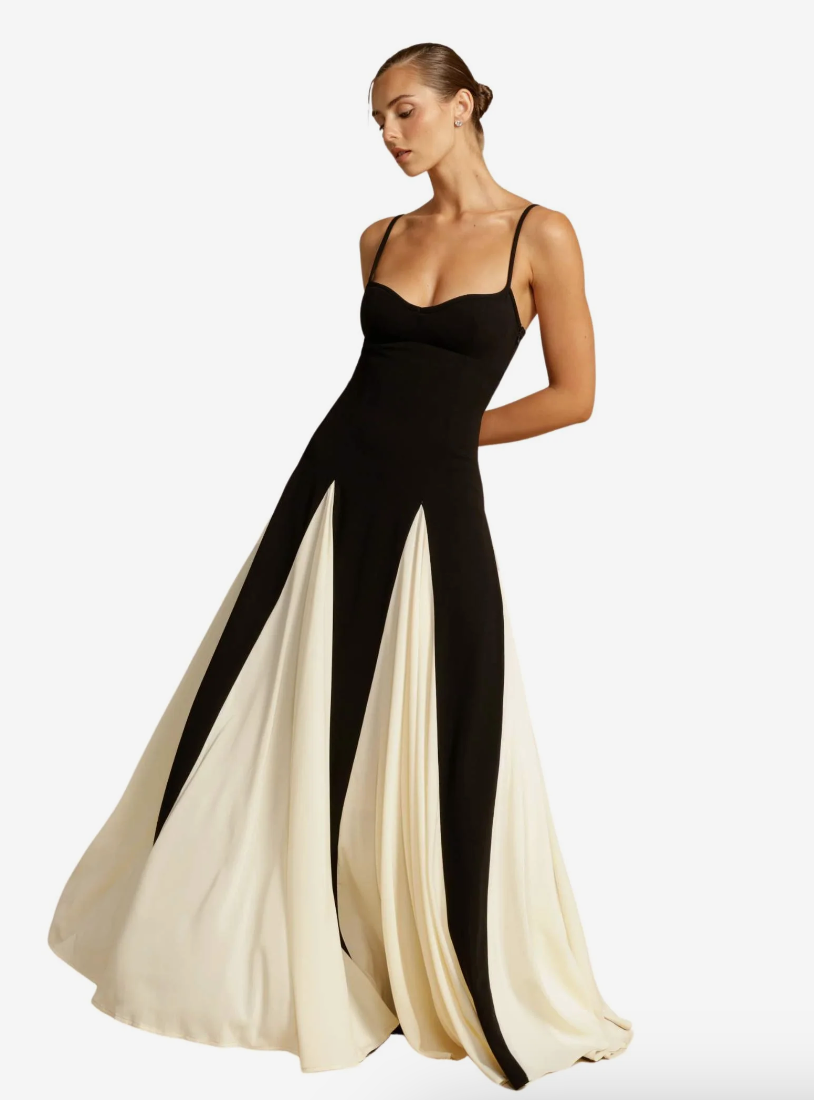 Véra – Robe Longue Bicolore Fluide