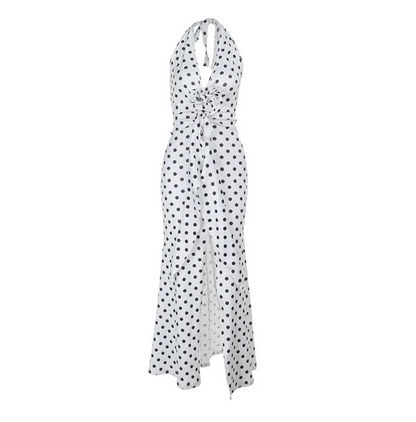Marylin – Robe Blanche à Pois