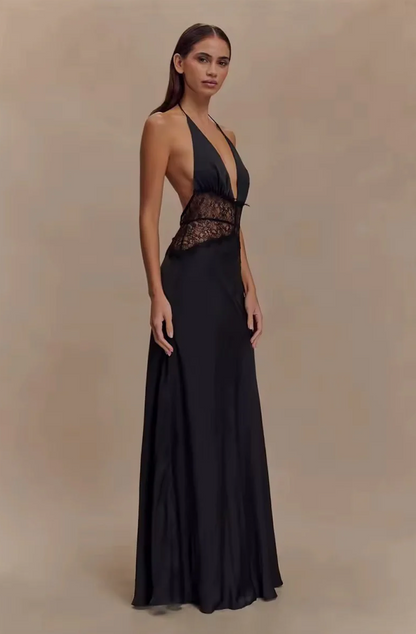 Andrea – Robe Longue à Détail Dentelle