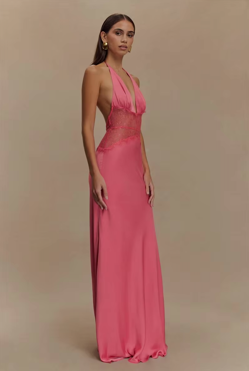 Andrea – Robe Longue à Détail Dentelle