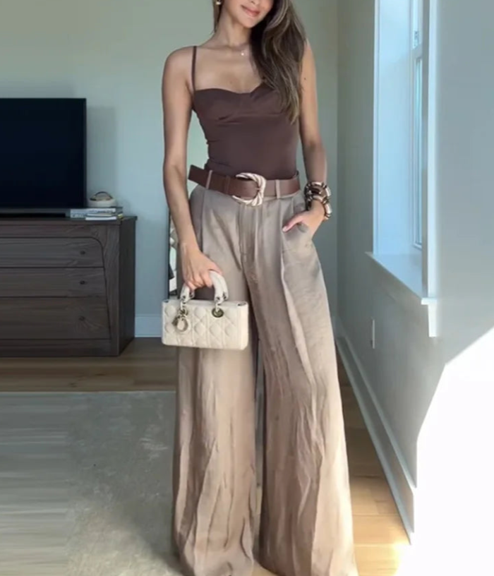 Sacha – Pantalon Fluide Satiné
