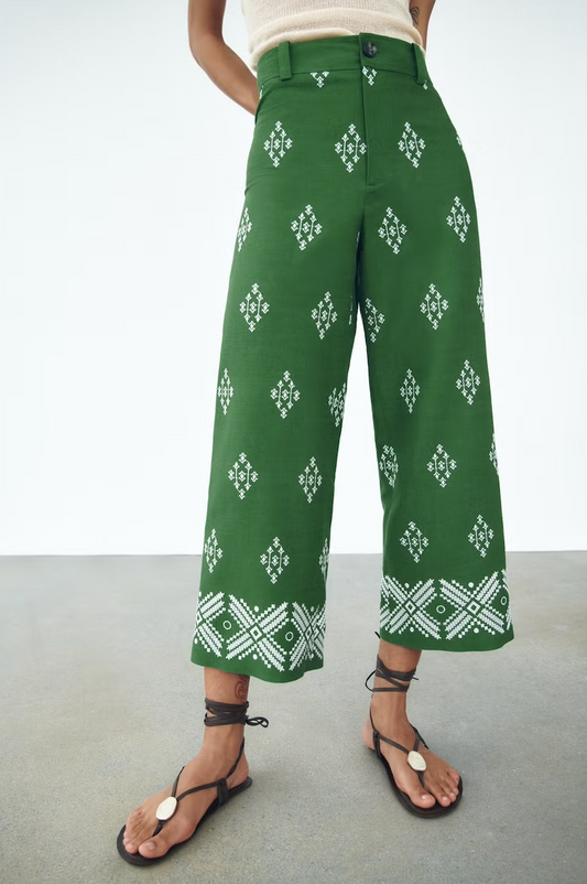 Iris – Pantalon Brodé Bohème