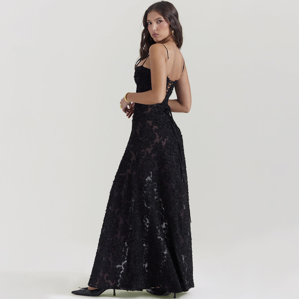 Élise – Robe longue brodée