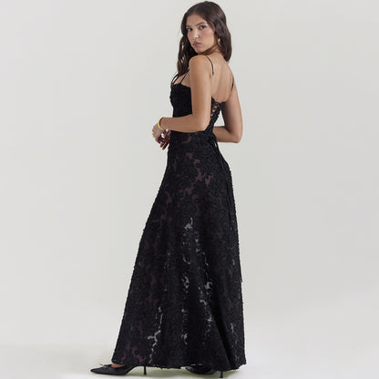 Élise – Robe longue brodée