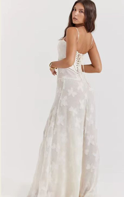 Élise – Robe longue brodée
