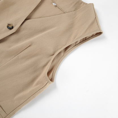 Alexa – Ensemble Gilet et Short en Lin Beige