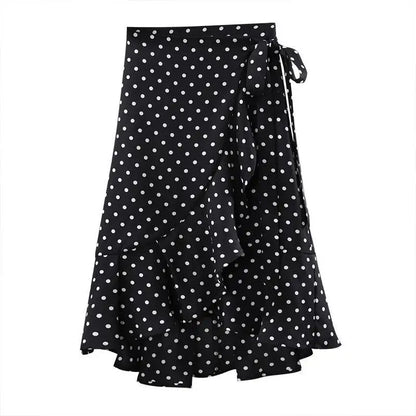 Gaëlle – Jupe Portefeuille à Pois