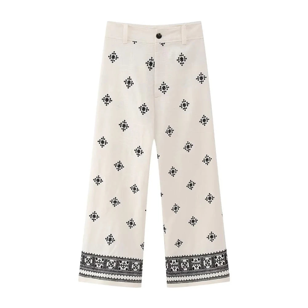 Iris – Pantalon Brodé Bohème