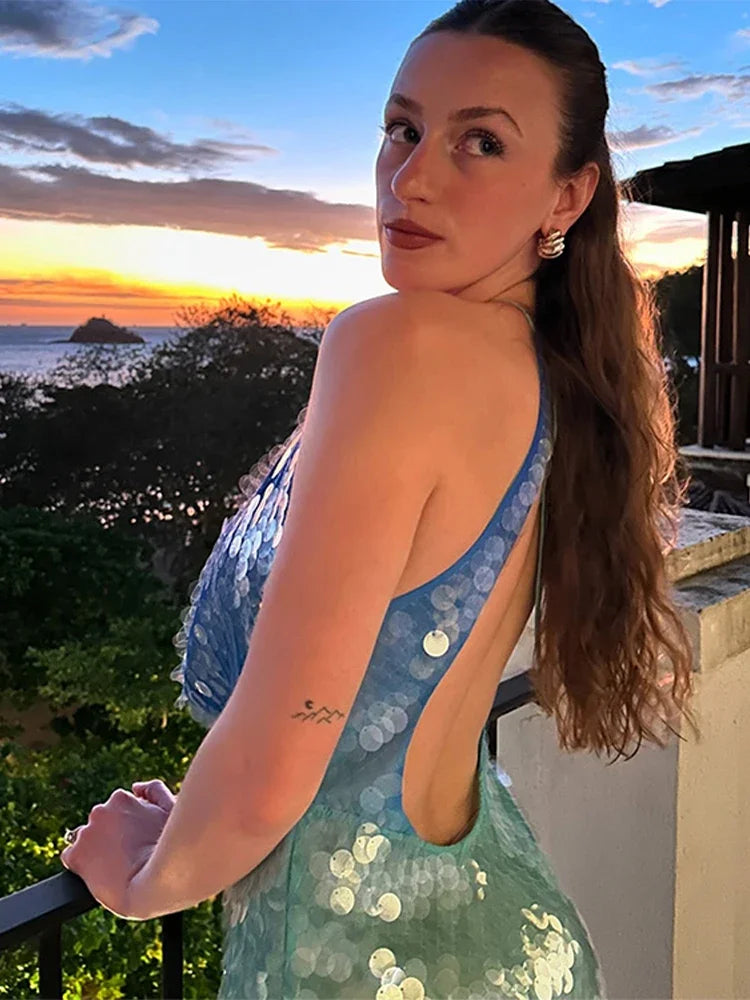 Sirène – Robe Dégradée à Dos Nu