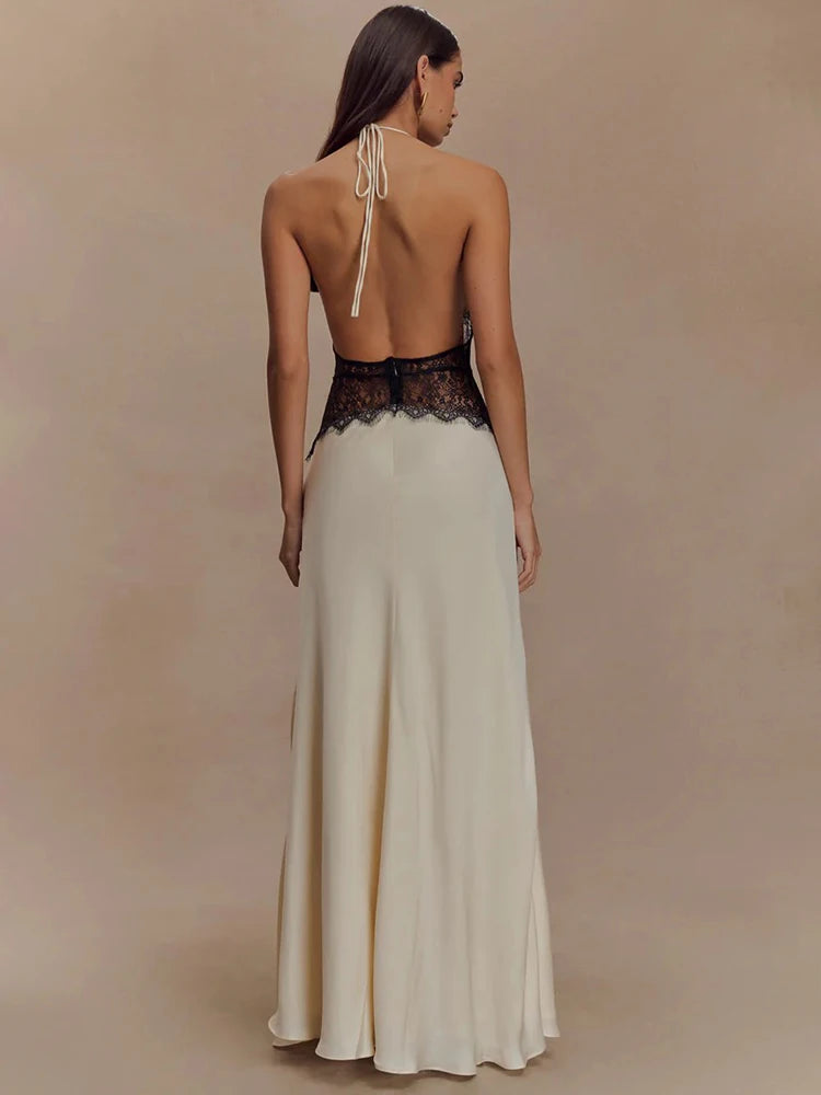 Andrea – Robe Longue à Détail Dentelle