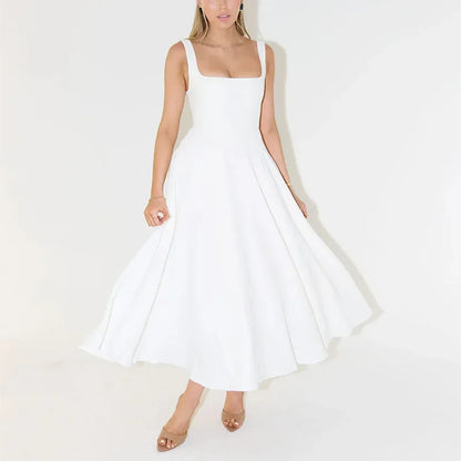 Adrienne – Robe midi structurée minimaliste