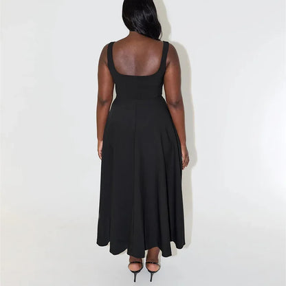 Adrienne – Robe midi structurée minimaliste