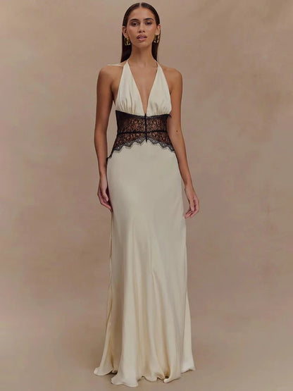 Andrea – Robe Longue à Détail Dentelle